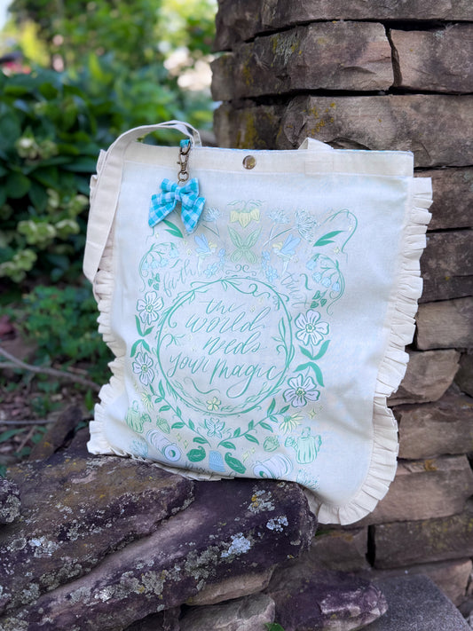 Faith and Trust Floral Canvas Tote