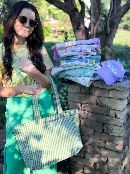 The Everything Bag - Green Gingham