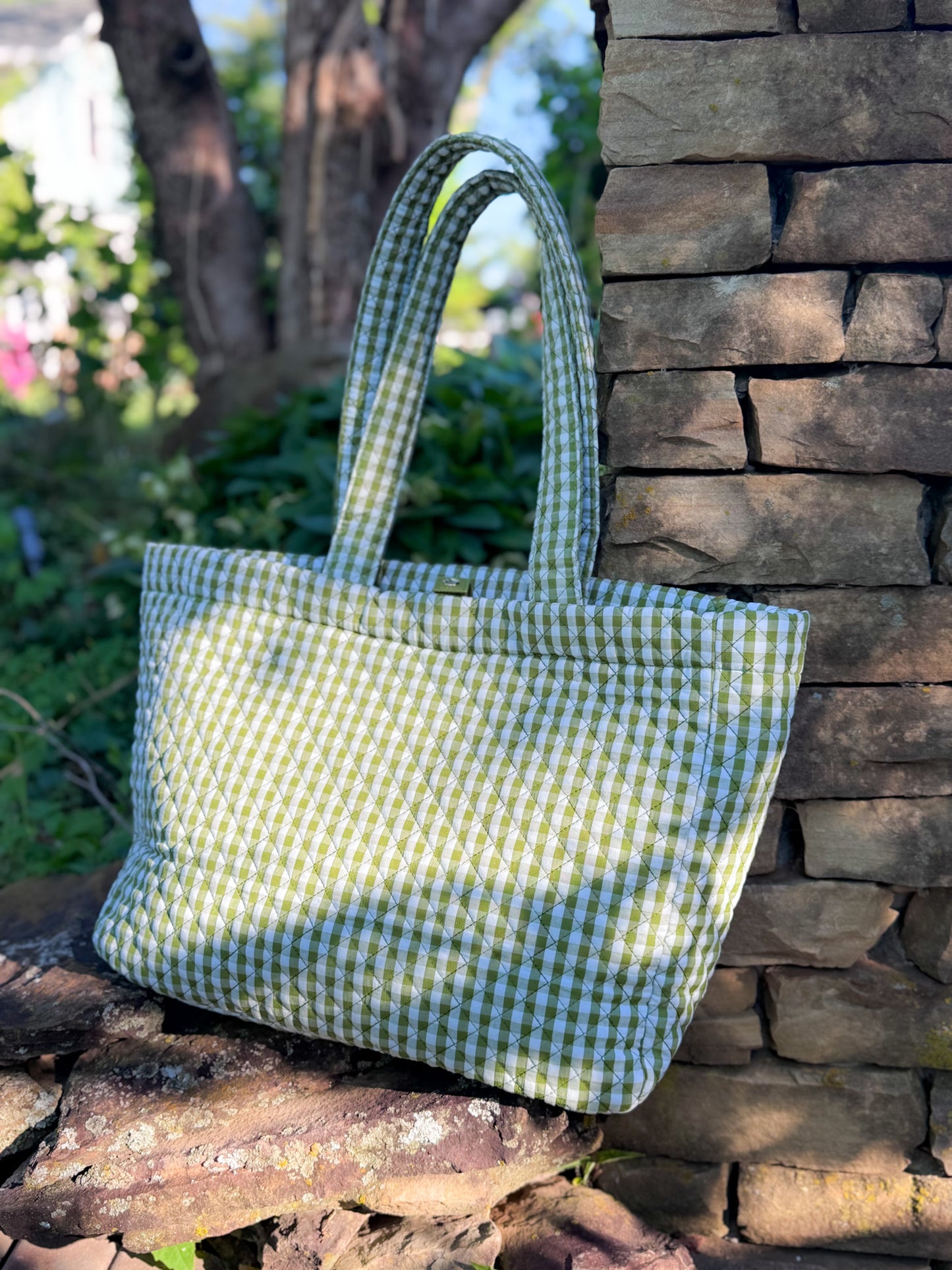 The Everything Bag - Green Gingham