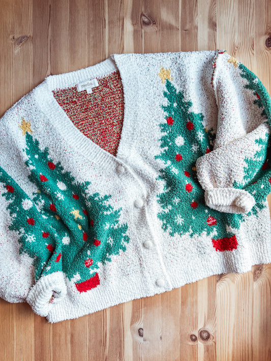 Merry Pine V-Neck Knit Cardigan - PREORDER