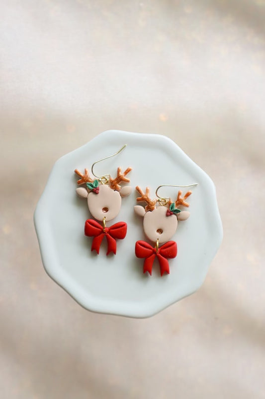 Reindeer Dangle Earrings - Opal & Rain - PREORDER
