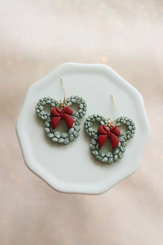 Christmas Wreath Earrings - Opal & Rain - PREORDER