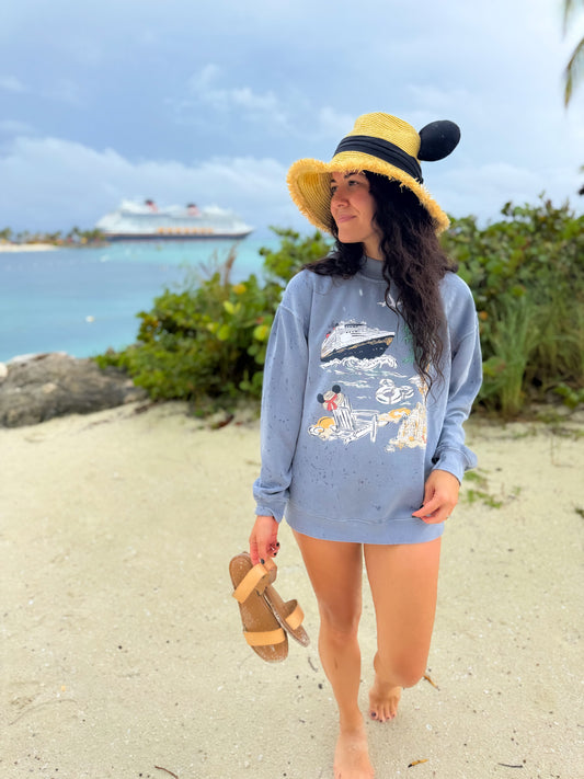 Castaway Sketch Nantucket Mock Neck - Ocean