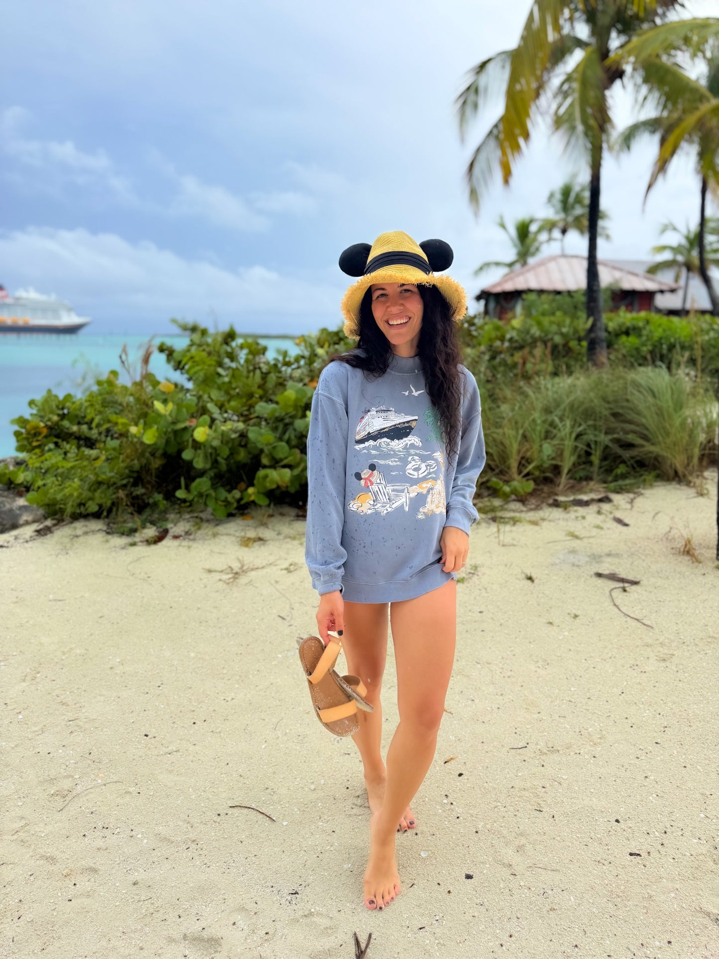 Castaway Sketch Nantucket Mock Neck - Ocean