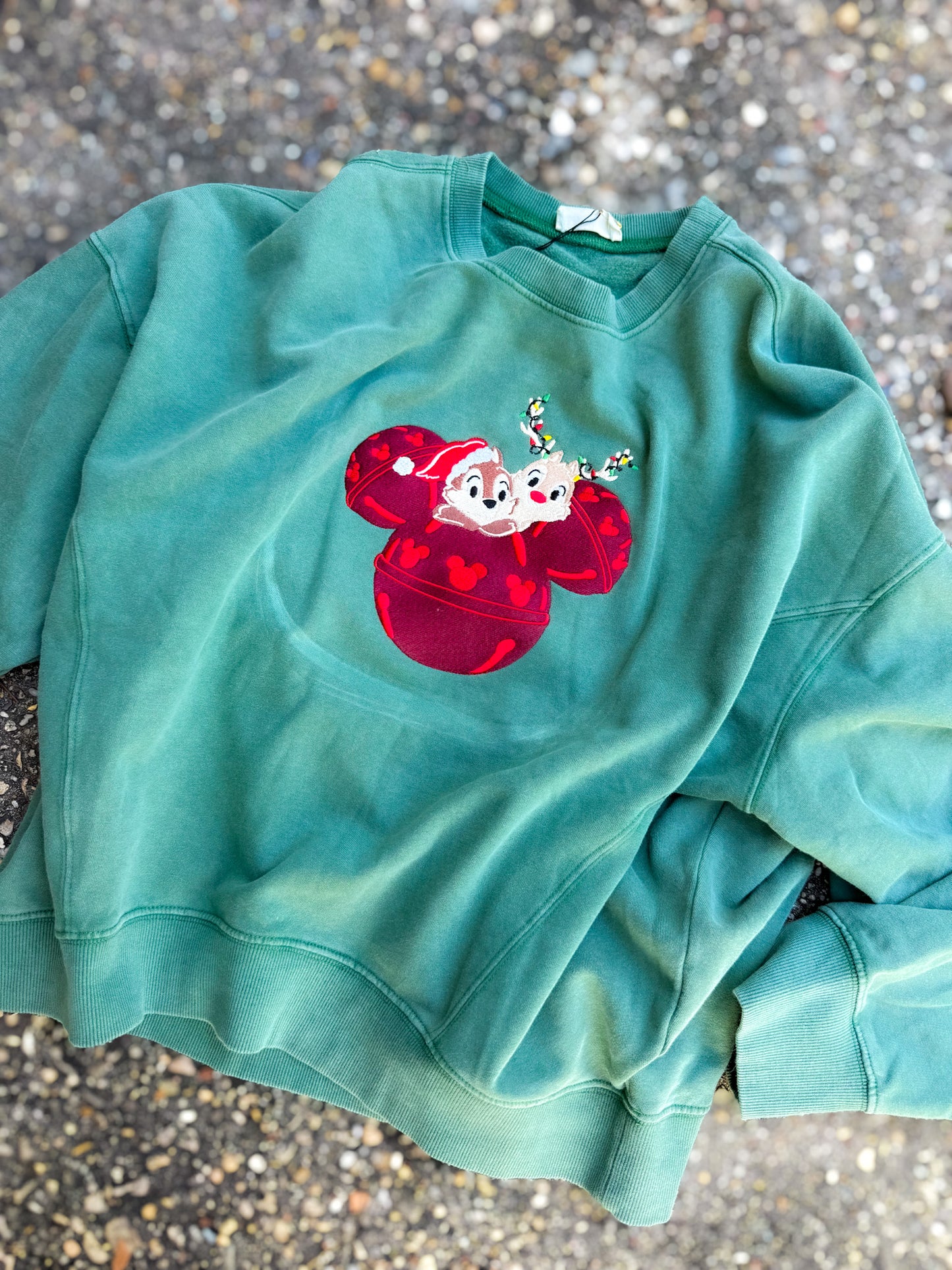 Chipmunk Jingle Bell Embroidered Crewneck Sweatshirt - PREORDER