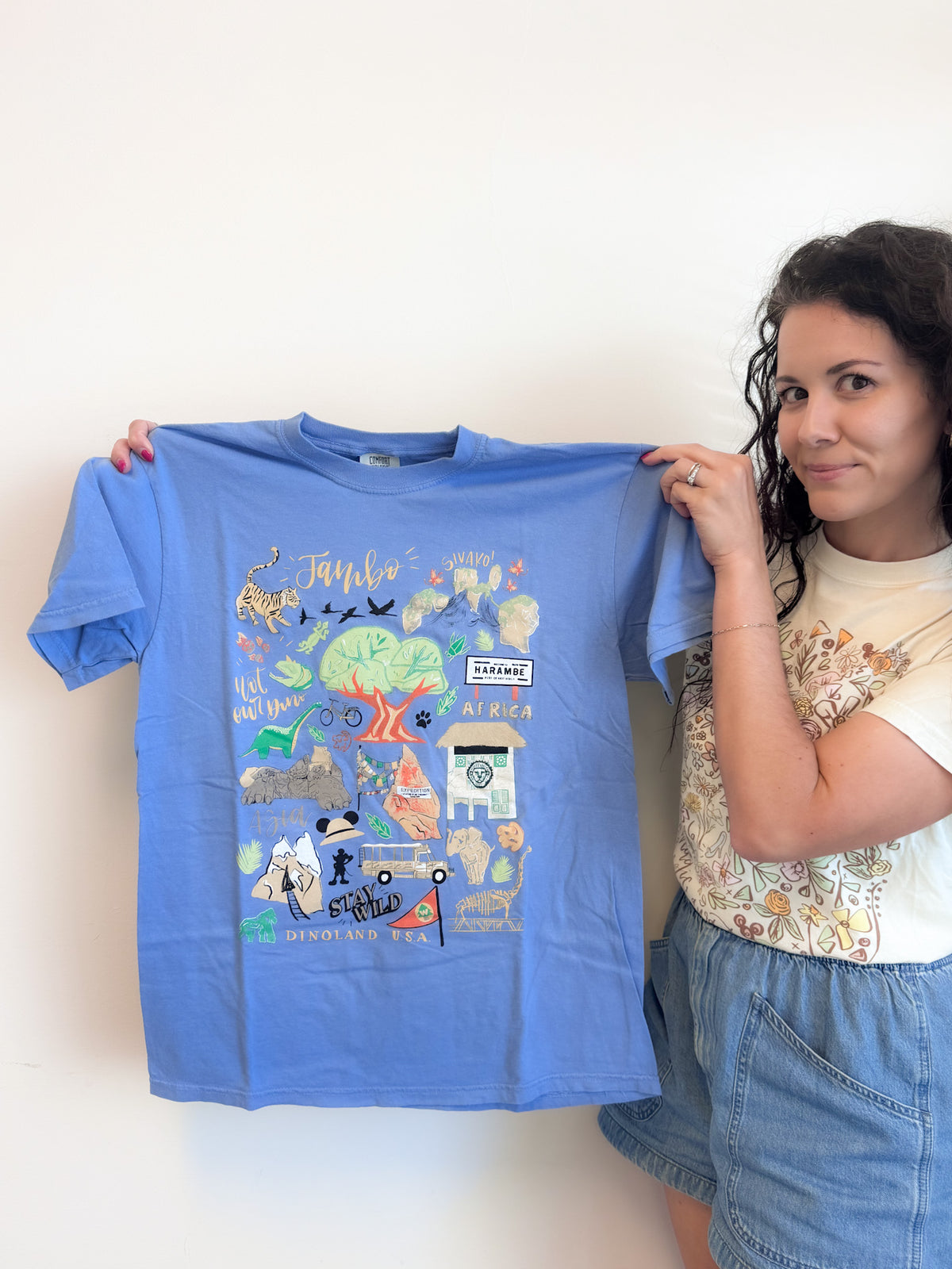 SAMPLE Animal Kingdom Sketch Tee - Washed Denim- Medium