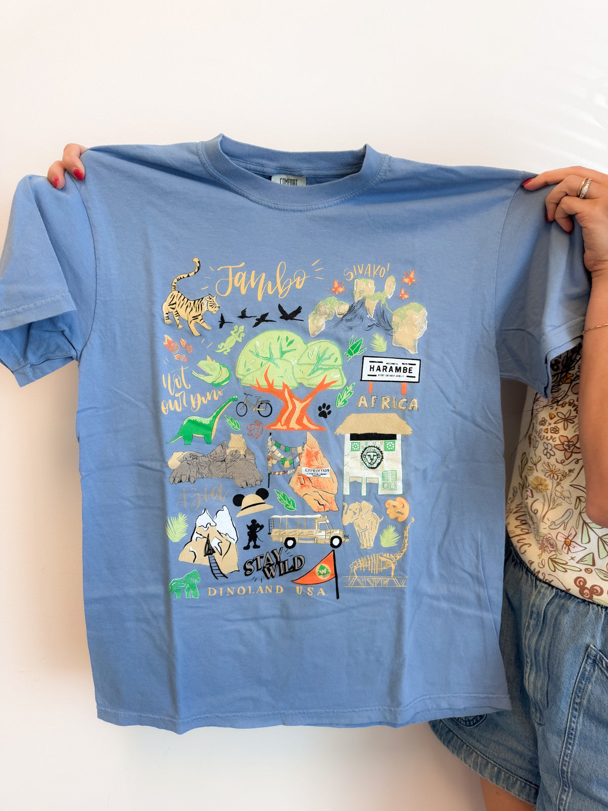 SAMPLE Animal Kingdom Sketch Tee - Washed Denim- Medium