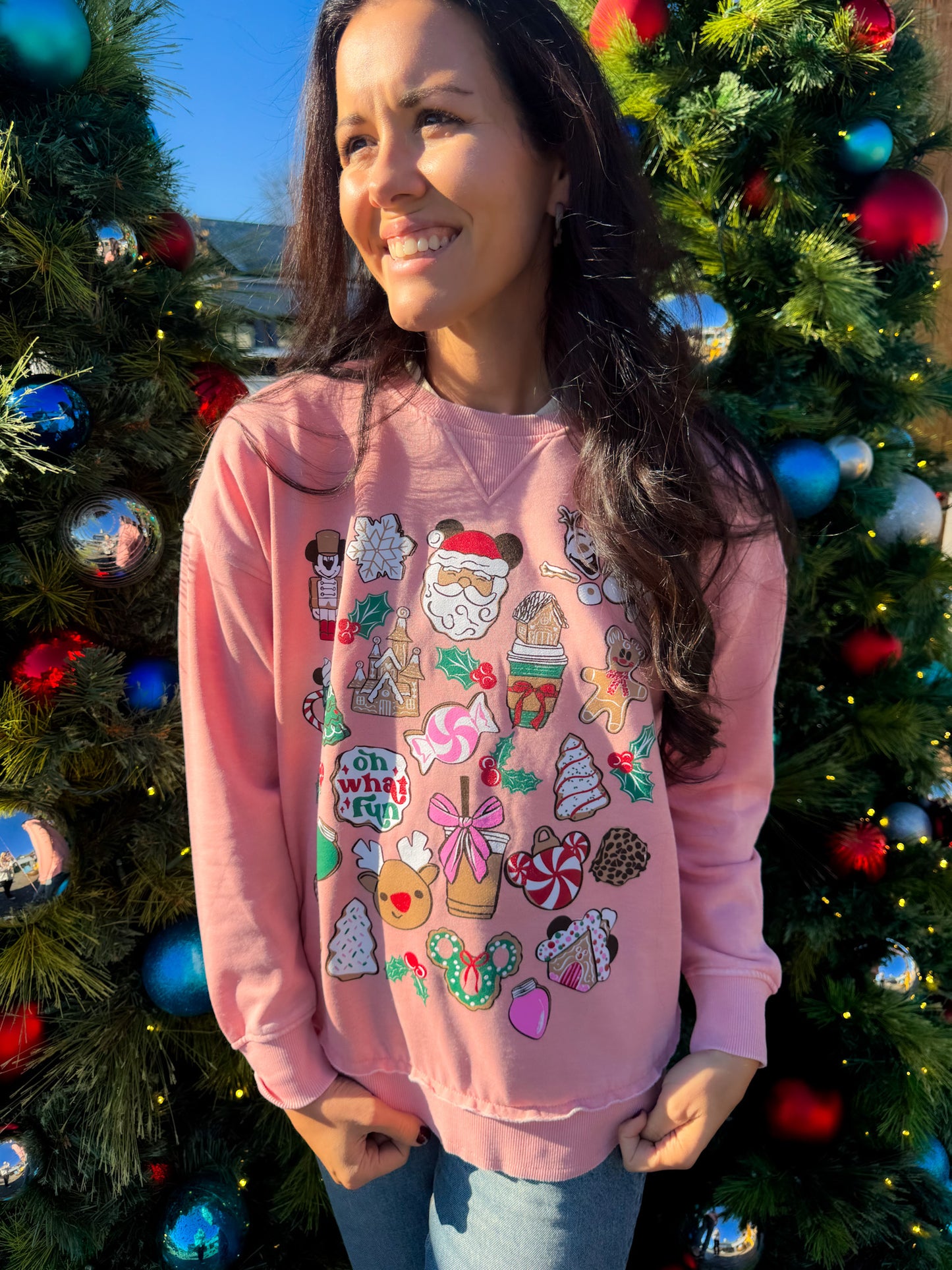 Christmas Cookie Sketch Hi Low Pullover - S + M