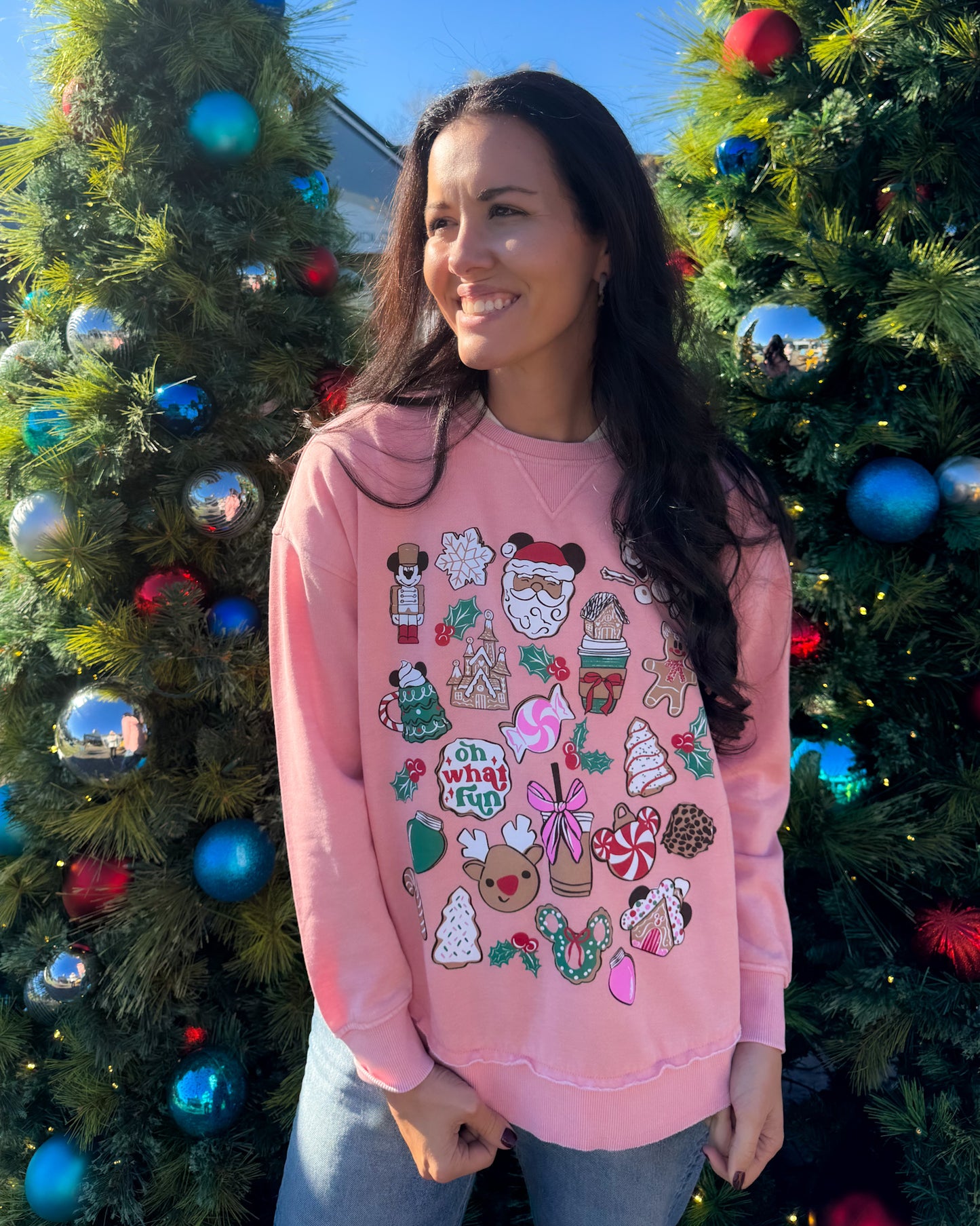 Christmas Cookie Sketch Hi Low Pullover - S + M