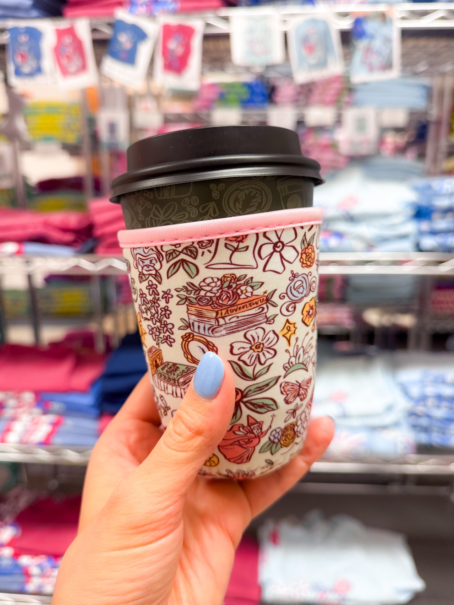 Fairytale Floral Cup Sleeve- White & Floral