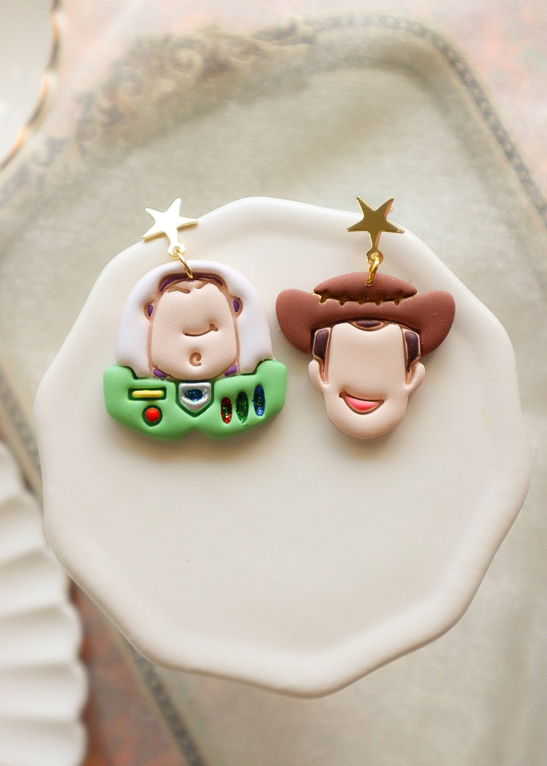 Toy Friends Dangle Earrings - Opal & Rain