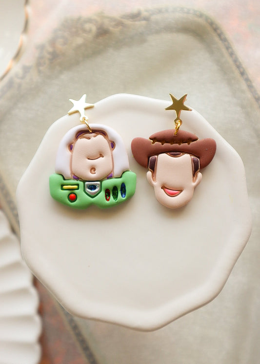 Toy Friends Dangle Earrings - Opal & Rain