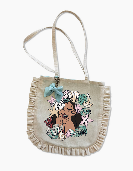 Island Princess Small Tote - Teal Polka Dot Tiny Bow