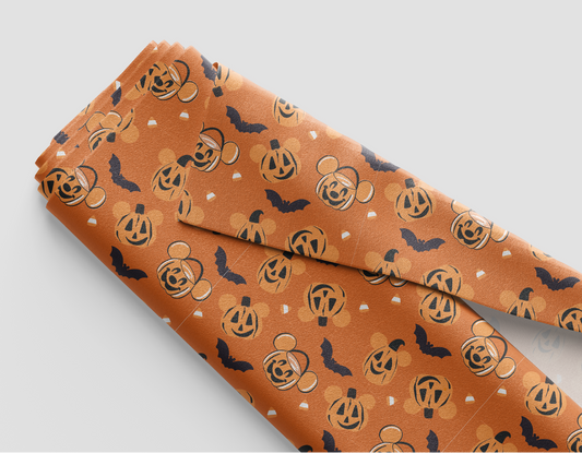 Jack O' Lanterns Fabric - Orange - PREORDER