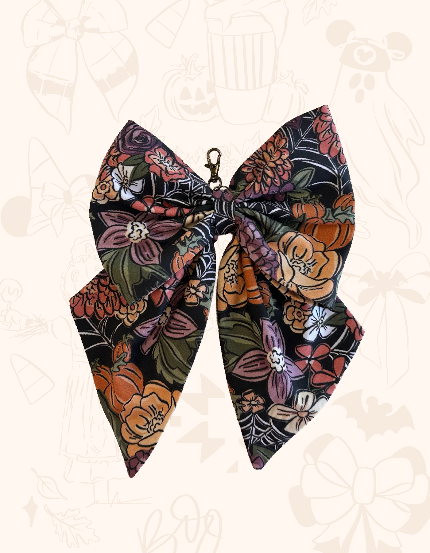Large Bow - Fall Floral Noir - PREORDER