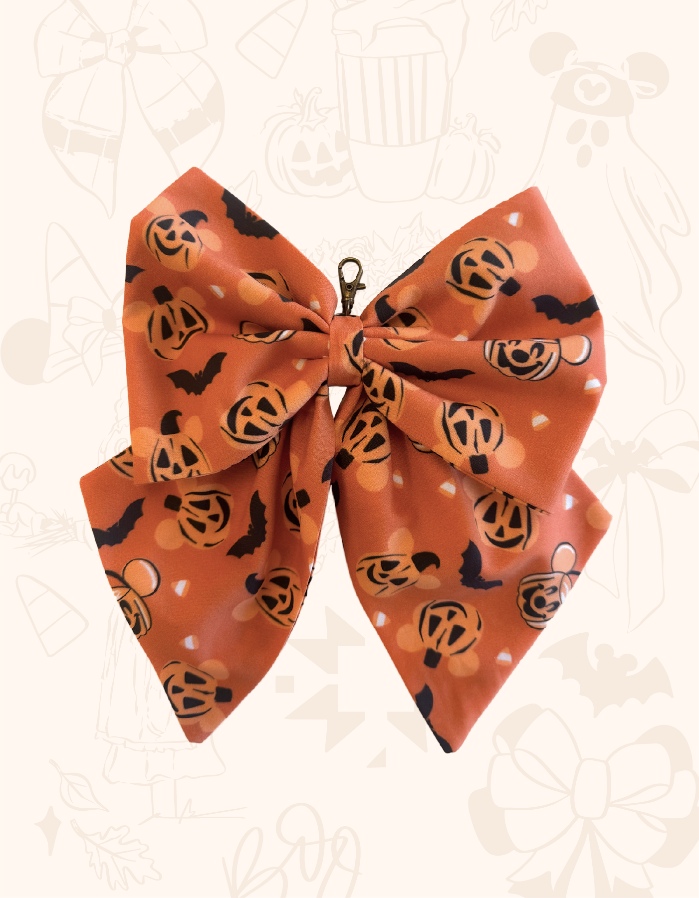 Large Bow - Jack O' Lanterns Orange - PREORDER