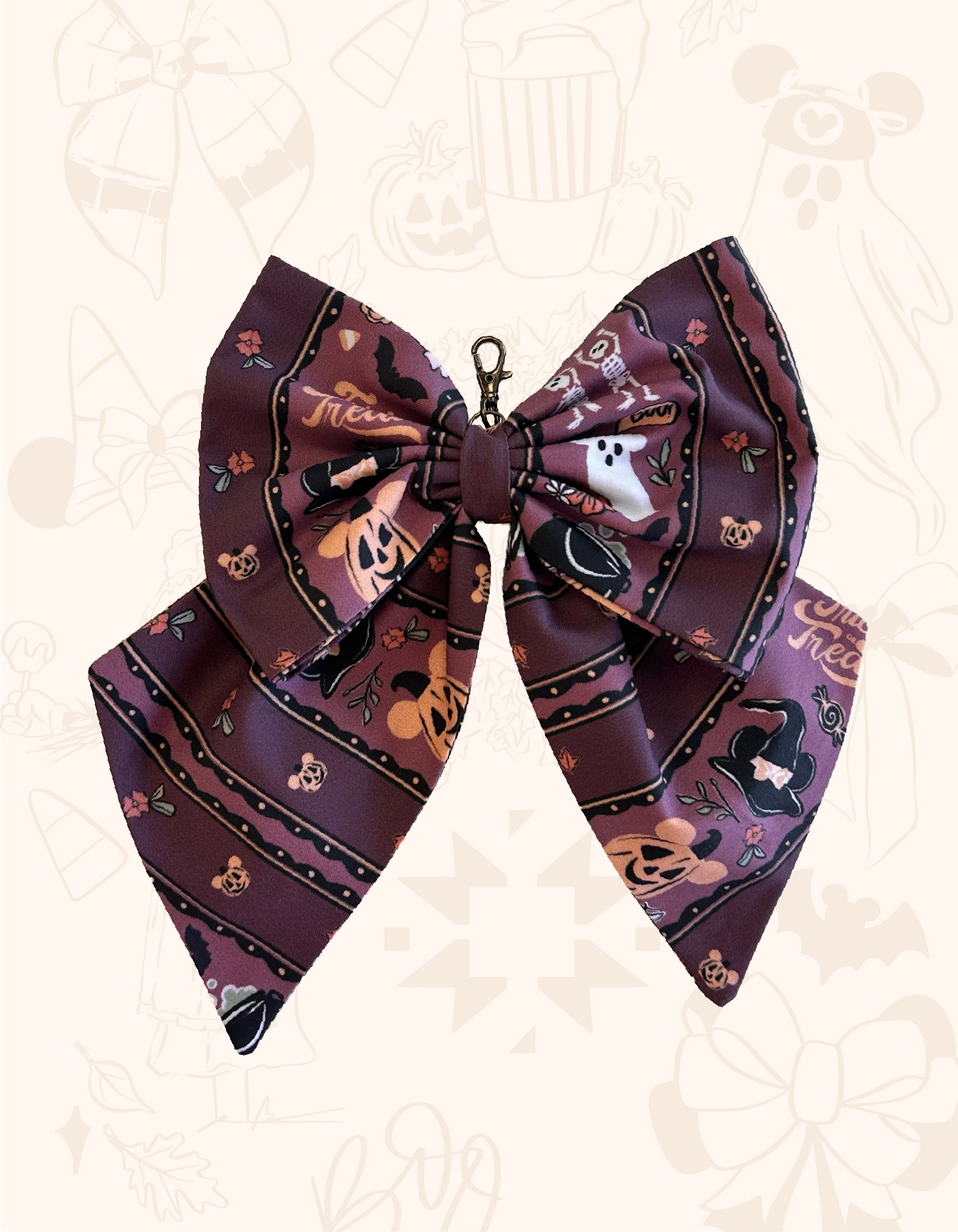 Large Bow - Trick or Treat Stripe - PREORDER