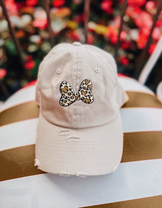 Leopard Bow Hat - PREORDER