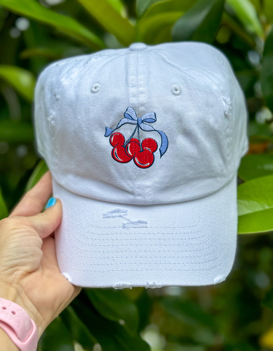 Very Cherry Hat - White - PREORDER