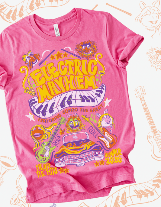 Electric Mayhem Tour BC Tee - Charity Pink - PREORDER