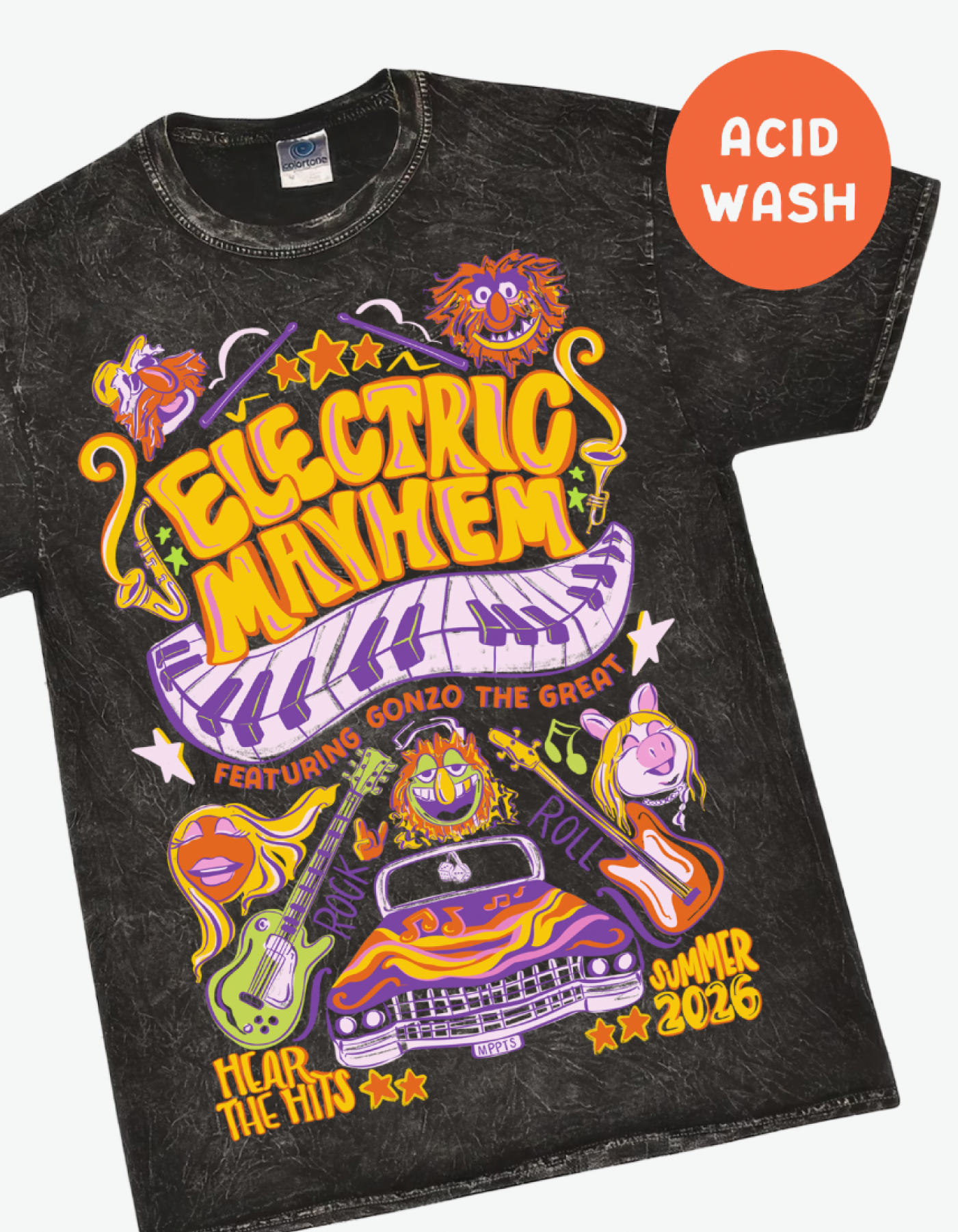Electric Mayhem Tour Mineral Wash Tee - Black