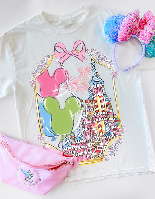 Birthday Cake Castle Tee - White - PREORDER