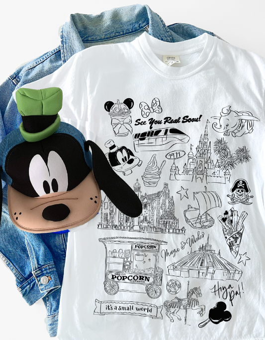 Kingdom Sketch Tee - White - IMPERFECT