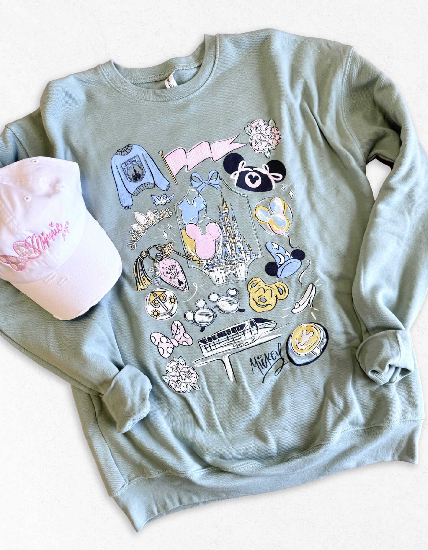 Most Magical Sketch Sponge Fleece Sweatshirt - Dusty Blue