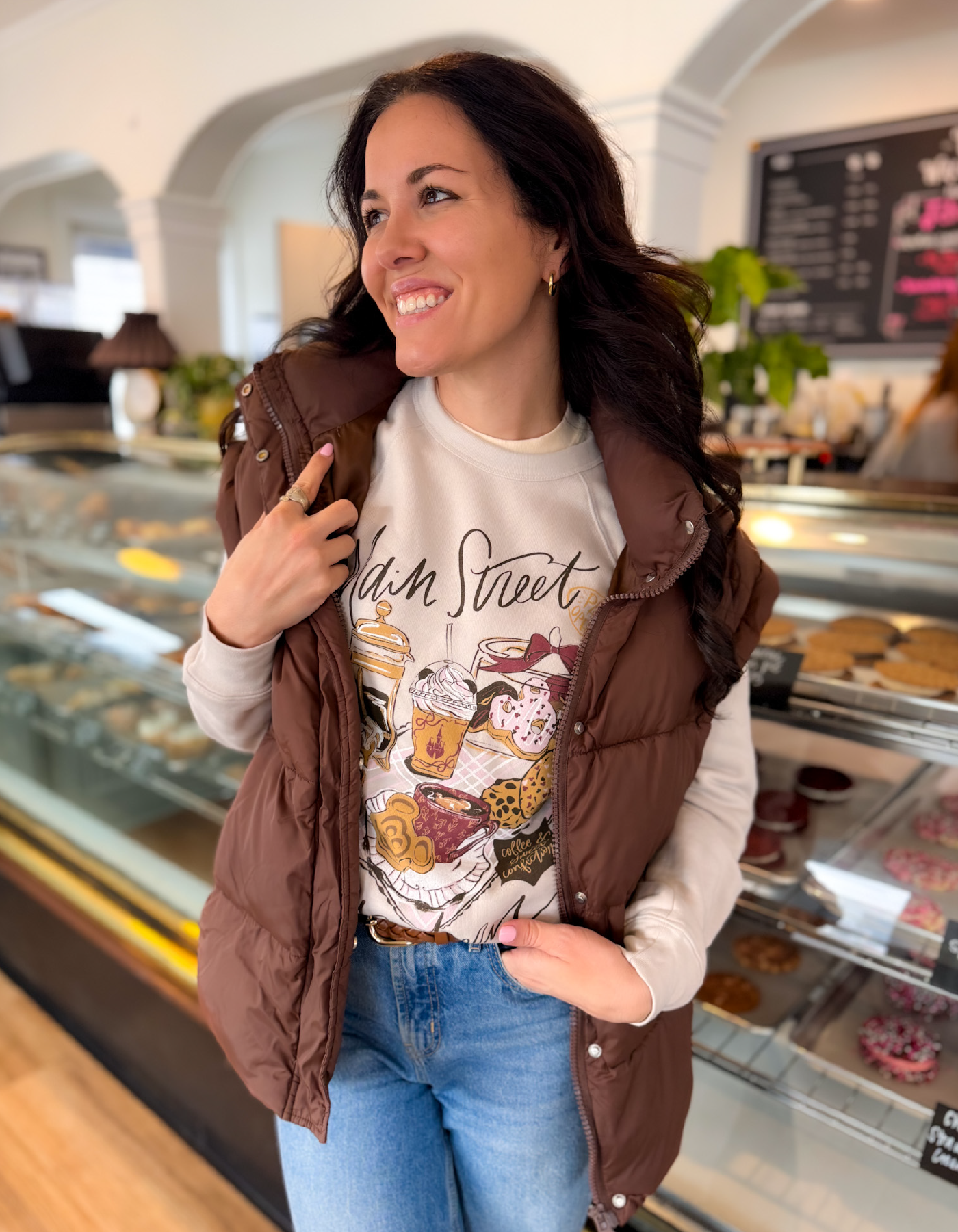 Main Street Bakery Sponge Fleece Sweatshirt - Ivory - Large