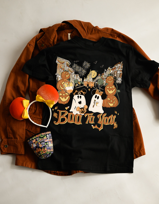 Main Street Ghosts Tee - Black - PREORDER