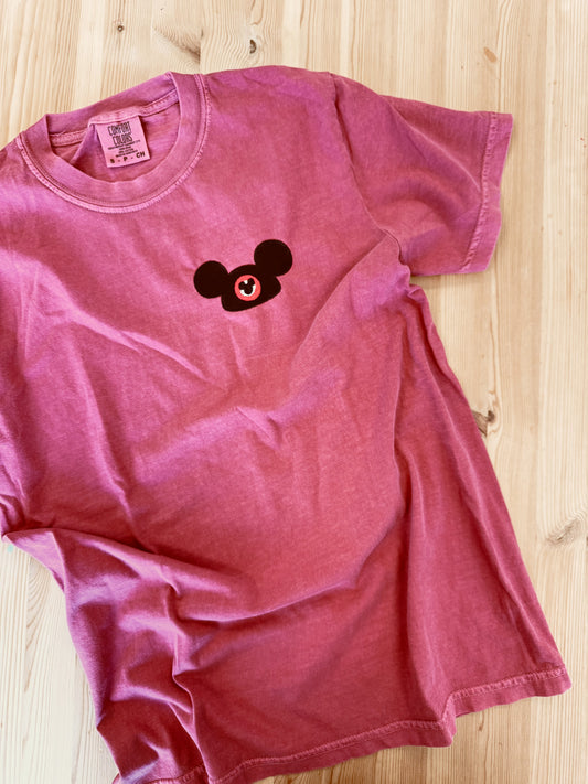 Mouse Ears Pocket Tee - Crimson