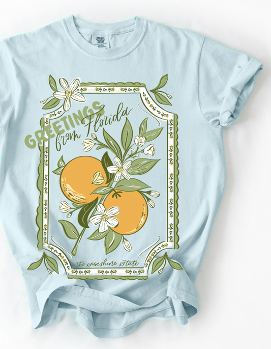 Orange Blossom CC Tee – Chambray - PREORDER