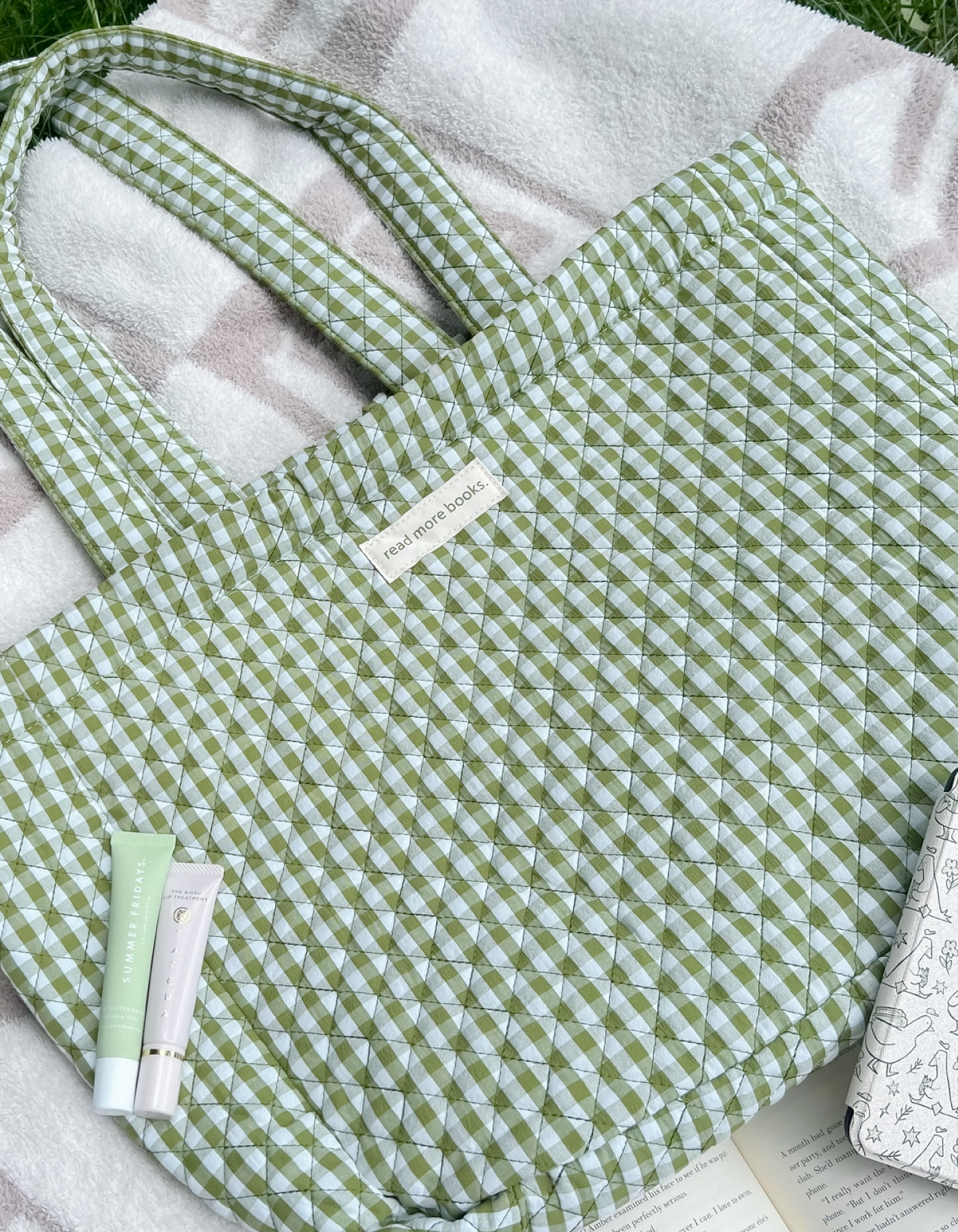 The Everything Bag - Green Gingham