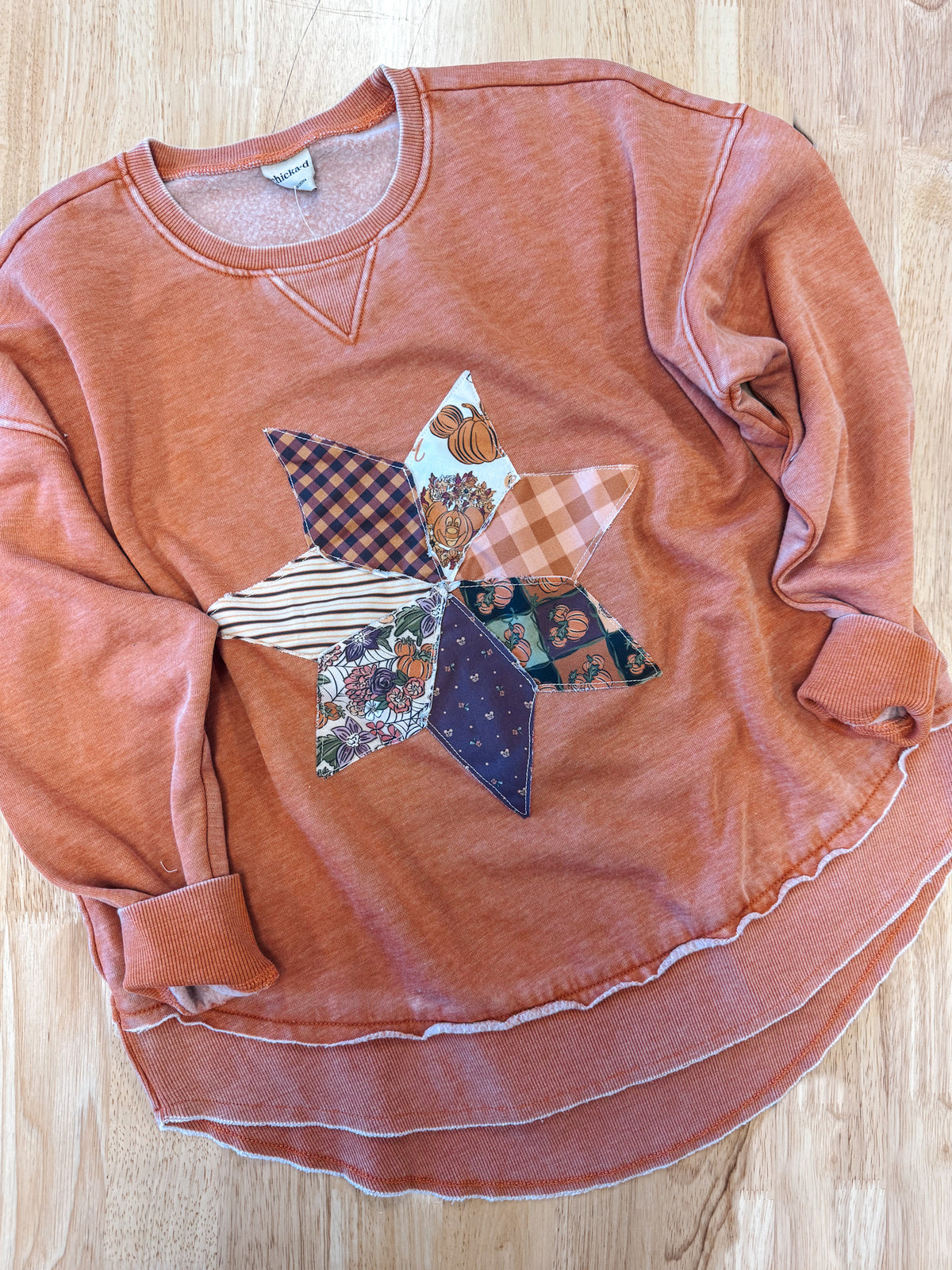 Quilt Star Crewneck - Orange