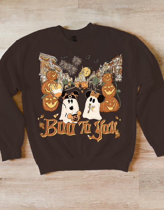 Main Street Ghosts Sweatshirt - Dark Chocolate - PREORDER