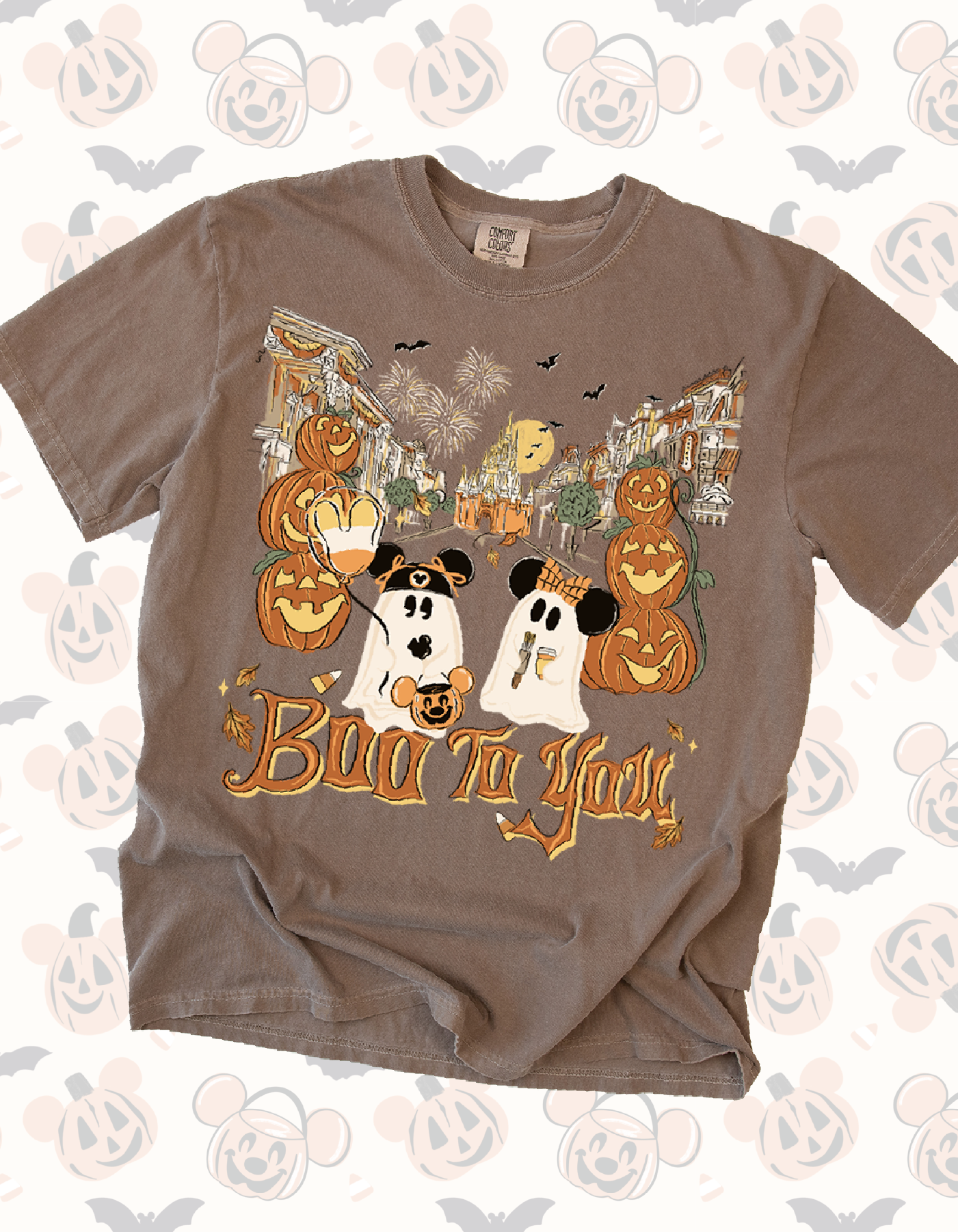 Main Street Ghosts Tee - Espresso - PREORDER