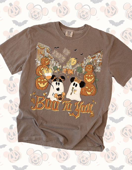 Main Street Ghosts Tee - Espresso - PREORDER