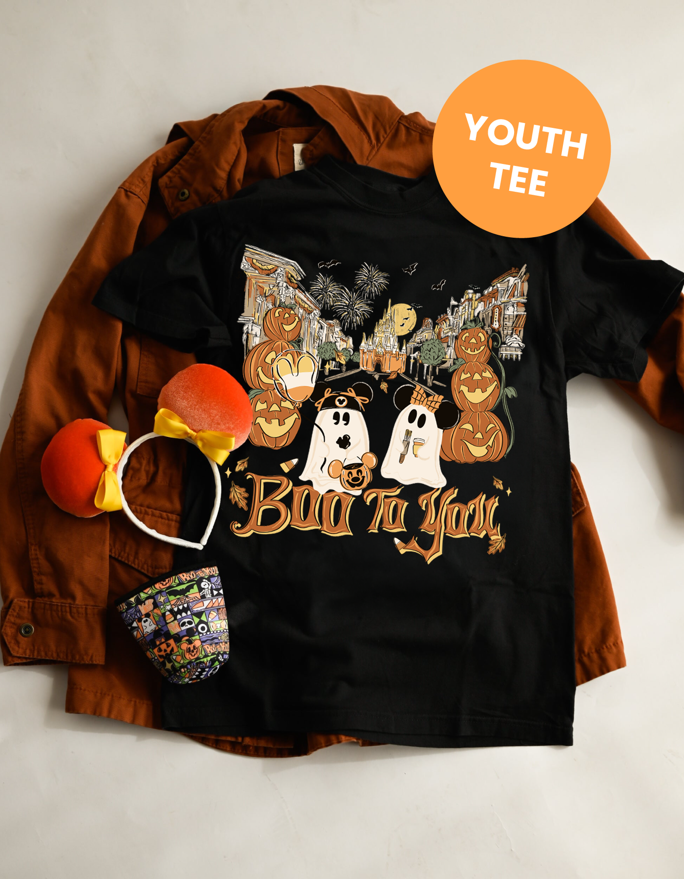 YOUTH Main Street Ghosts Tee - Black - PREORDER