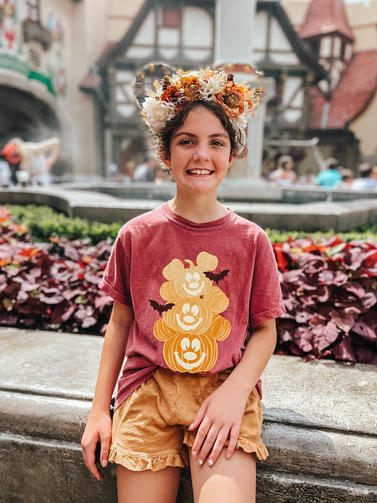 YOUTH Pumpkin Stack Tee - Crimson - PREORDER