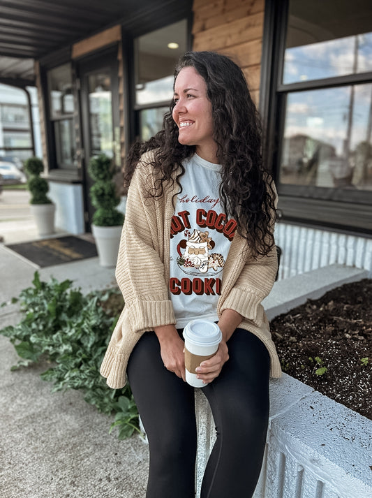 Hot Cocoa + Cookies CC Tee - 2 Colors - S + 4XL