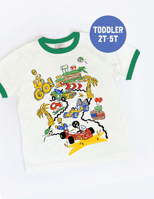 TODDLER Ready, Set, Let's Go Racing Ringer Tee - PREORDER