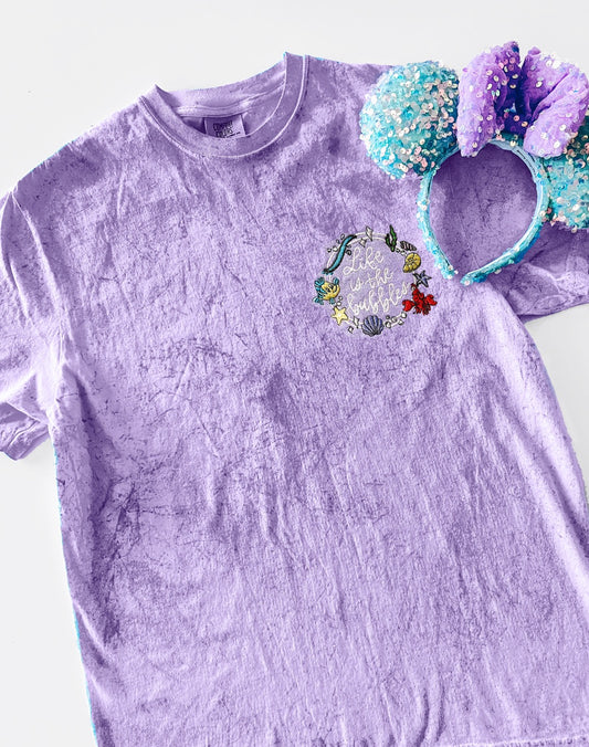 Life is the Bubbles Round Embroidered Tee - PREORDER