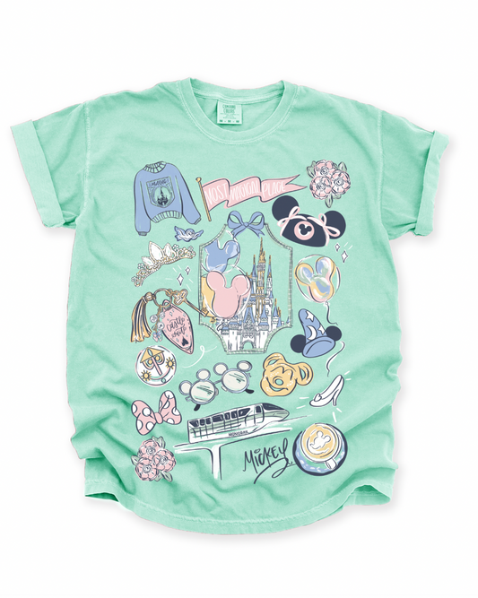 Most Magical Sketch CC Tee - Mint- PREORDER