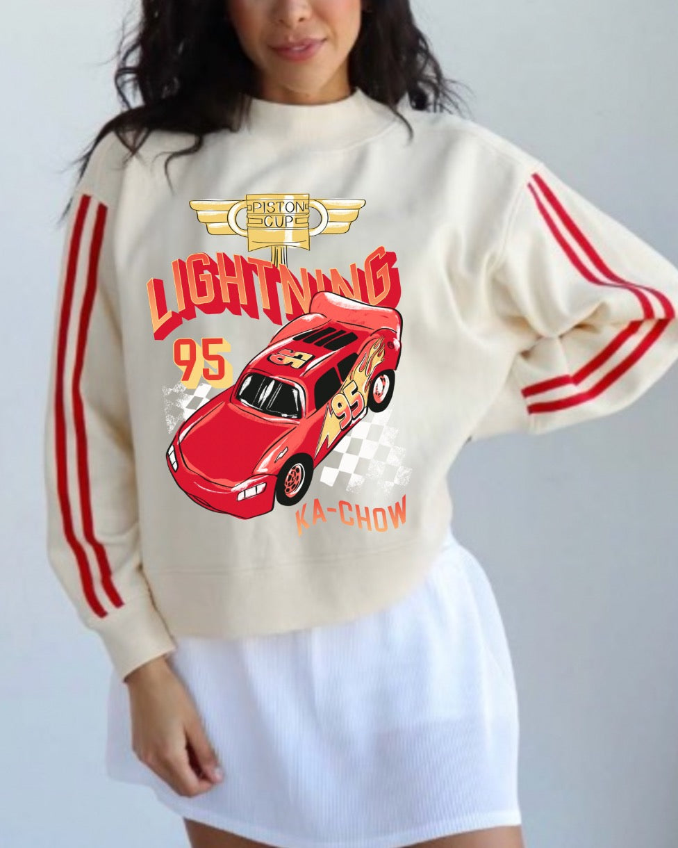 Retro Lightning Varsity Mock Neck Pullover - S, L, XL