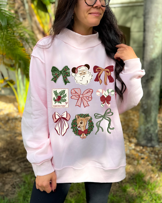 Retro Holiday Reversible Mockneck Sweatshirt - PREORDER
