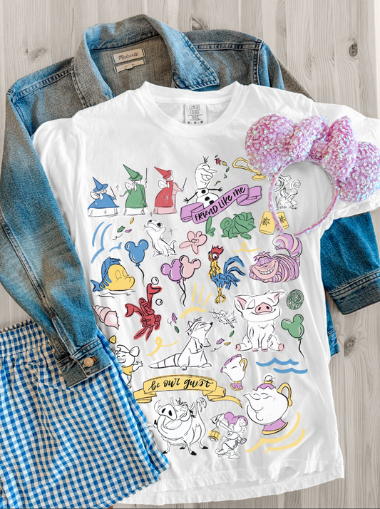Sidekicks Sketch CC Tee - WHITE- PREORDER