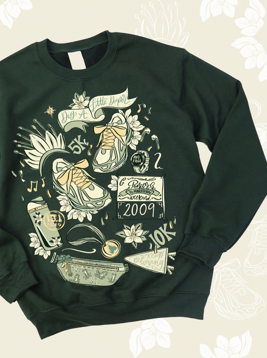 Dig A Little Deeper Race Sketch Sweatshirt - Forest - PREORDER