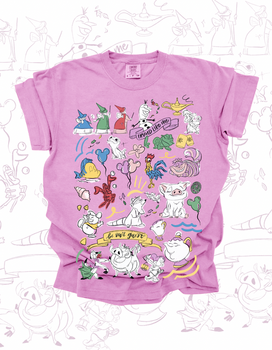 Sidekicks Sketch CC Tee - Rose Quartz- PREORDER