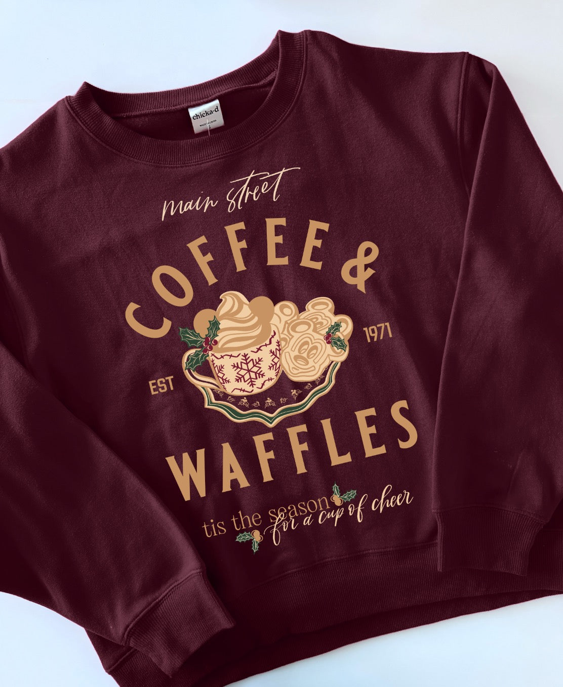 Holiday Coffee + Waffles Sweatshirt PREORDER Makersofmagicandwishes