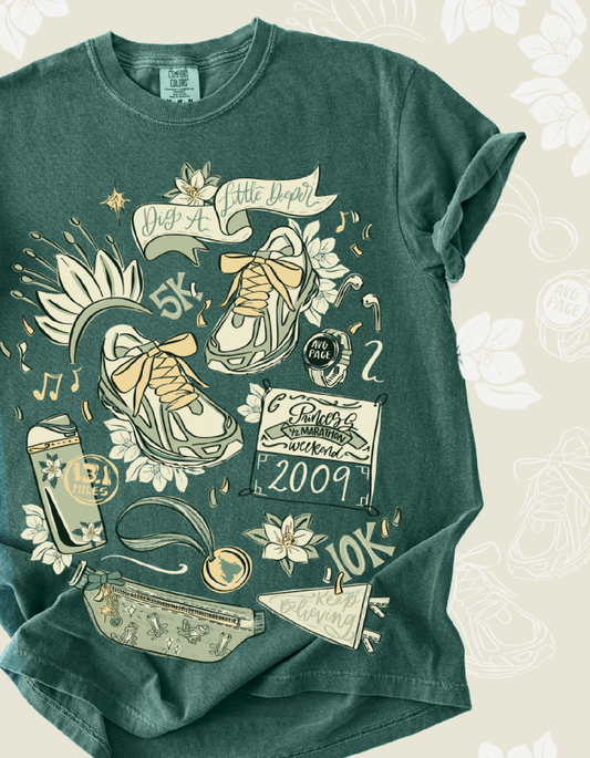 Dig A Little Deeper Race Sketch Tee - Blue Spruce - PREORDER